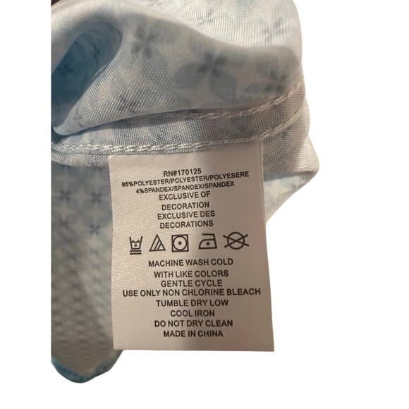 Nick Graham Blue Geometric Short Sleeve Button Shirt Mens XXL Stretch Modern Fit - Picture 3 of 5